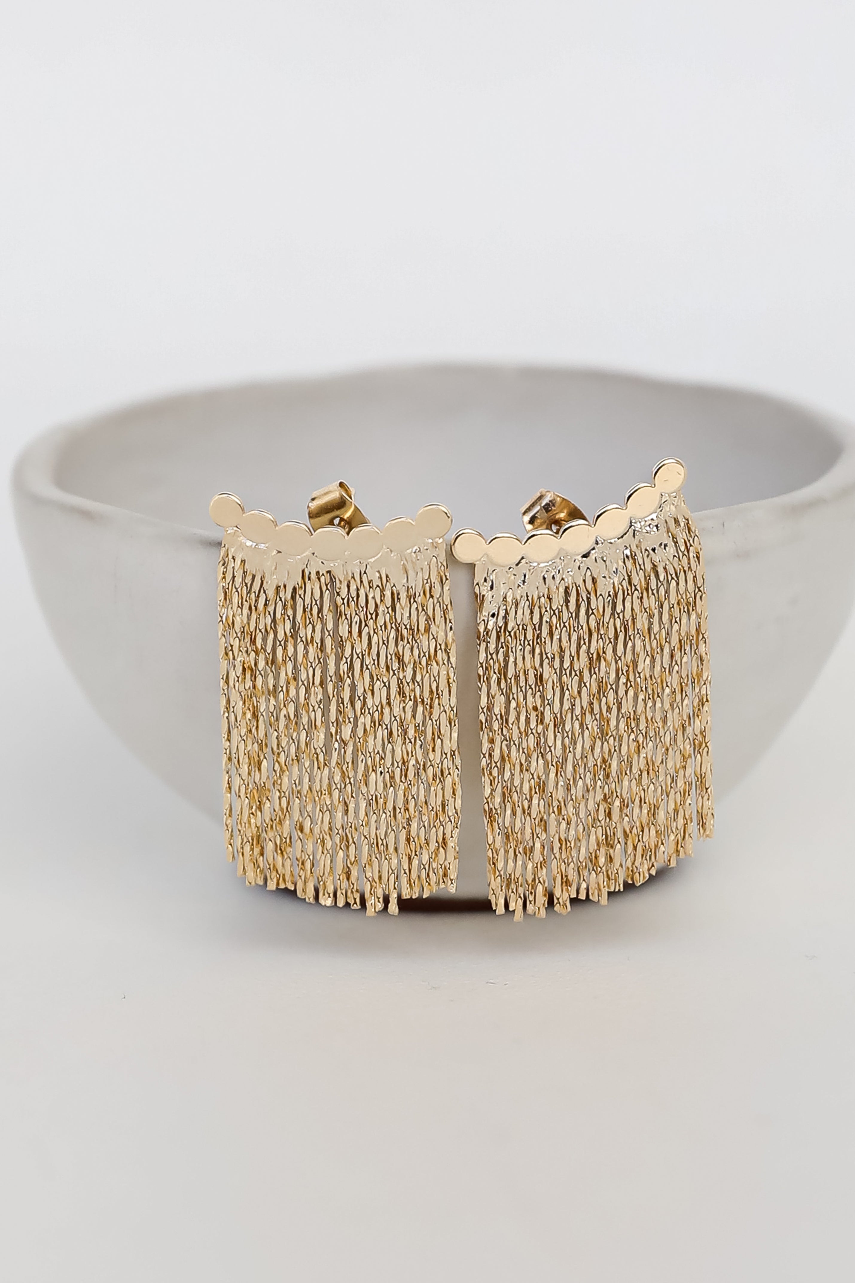 FINAL SALE - Hattie Gold Fringe Earrings